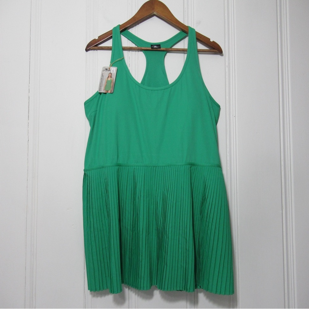 Crane Green Pleated Athletic Tank Dress Size XL